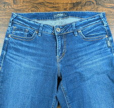 SILVER JEANS CO Womens Suki Skinny Crop 31x25 Stretch Mid Rise Medium Blue Wash