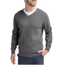 Cutter & Buck V Neck Sweater M Gray