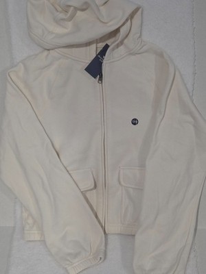 Abercrombie Kids Girls Zip Up Hoodie - White/Cream - Size 13/14