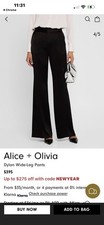 Alice And Olivia Dylan Wide Leg Black Trousers 6
