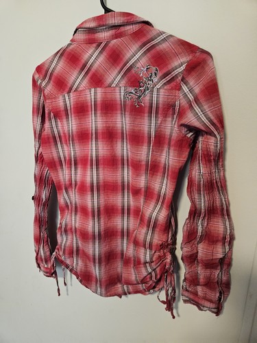 Womens Maurices Long Sleeve Button-up Red Size Small 100% Cotton - Picture 6 of 7