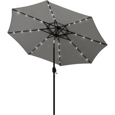 Garden Beach 9 ft Solar 32 LED Lighted Patio Table Market Umbrella Sun Shade New