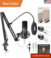 Versatile XLR/USB Condenser Mic Bundle - Perfect for YouTube Music Production
