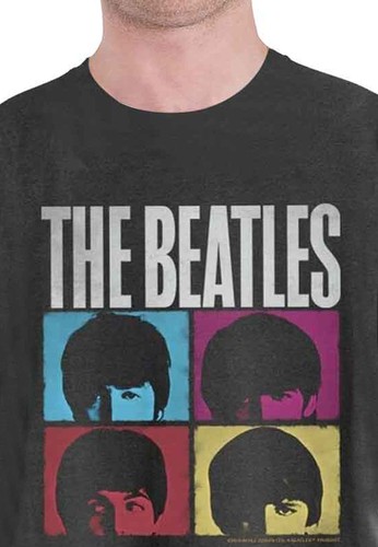 Camiseta The Beatles Hard Days Night Band Logo Oficial Amplificada Unisex Carbón - Imagen 2 de 2