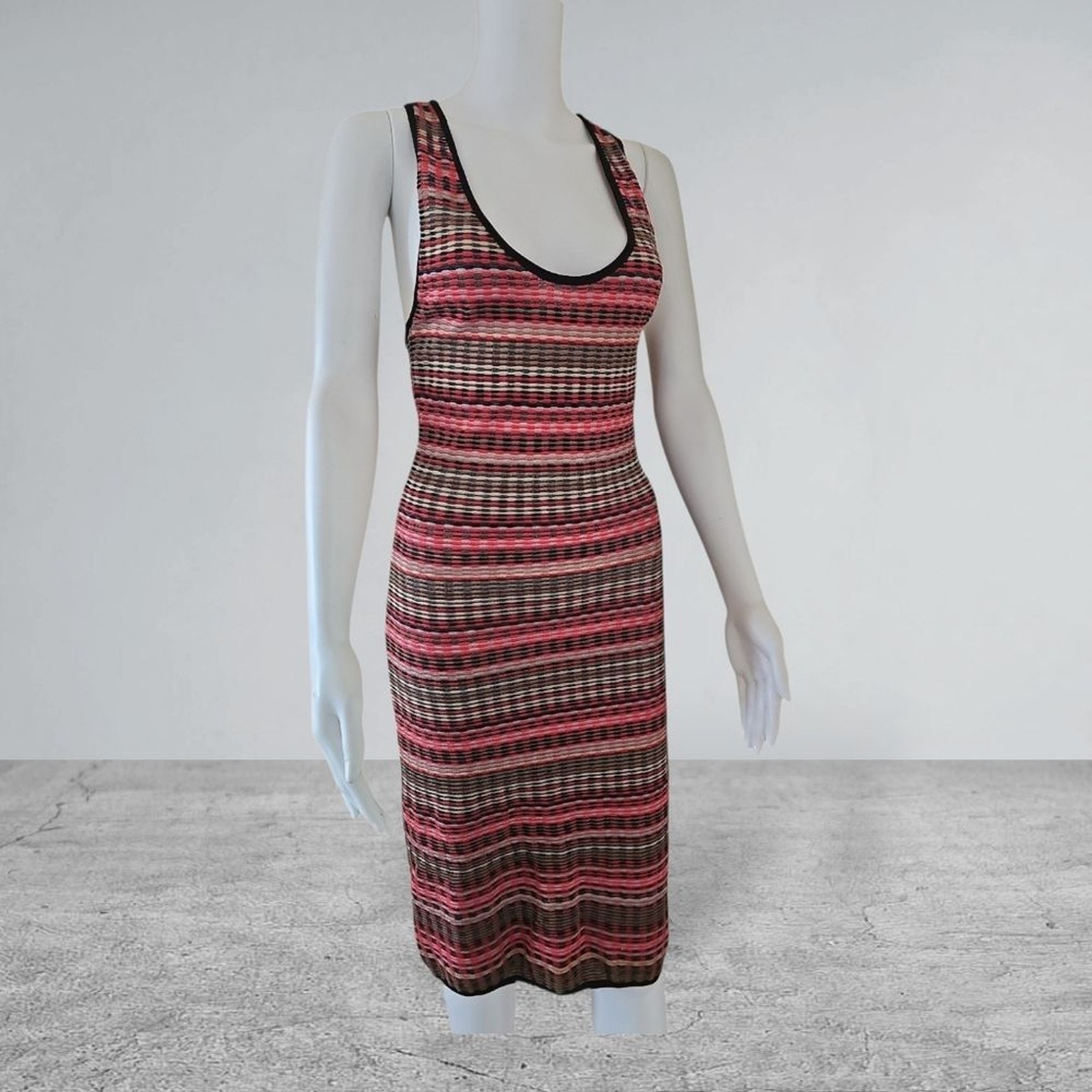 Missoni Striped Midi Racerback Sleeveless Dress Multicolor Size 4