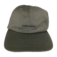 Icebreaker Strapback Hat 6 Panel Wool Blend Odor-Resistant Dark Green NEW