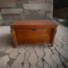 VTG Antique Wood Trunk Chest Dresser Box/ Drawer Handmade 14.5" x8.5" Handled