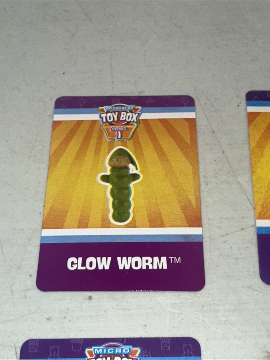 Worlds Smallest Micro Toy Box Sticker Lot Lf 9 Glow Worm Quija Uno