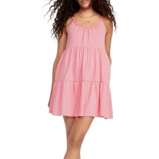 Old Navy Pink Tiered Strappy Scoop Neck Knit Sundress Cotton Stretch L