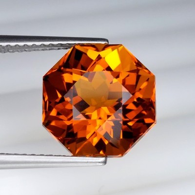 6.42Cts STUNNING OCTAGON SHAPE MADEIRA CITRINE LOOSE GEMSTONE