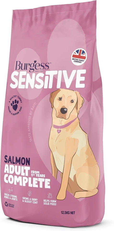 Burgess Sensitive Dry Dog Food Salmon, 12.5 kg Packaging May Vary