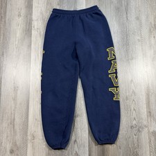 Vintage 90s US Navy Sweatpants Joggers Mens Small Blue Gold Military USA