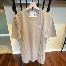 adidas Originals Essential Tee Men's Khaki Cotton Short Sleeve T-Shirt Crew Nec  