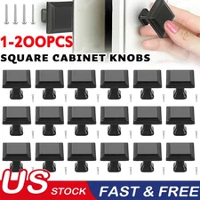 Matte Black Square Cabinet Pull Knobs for Kitchen Drawer Door Hardware Furniture