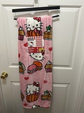 NEW Fall hello kitty plush throw blanket 50x70 in pumpkin pie macaroons