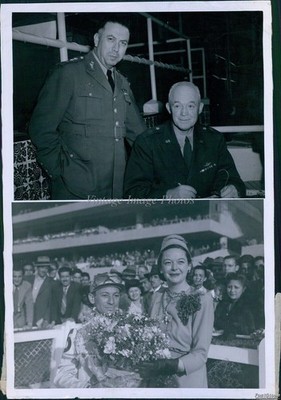 1945 Gen Henry Hap Arnold Mrs Ernest Snowden Mexico Horse Races Sports Photo 7x9