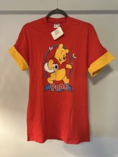 Vintage 1990s Winnie The Pooh Medium Rolled Up Sleeve Disney Tag Made In USA NOS