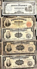 Lot Of 5 Philippines Peso 1940s circa World War II