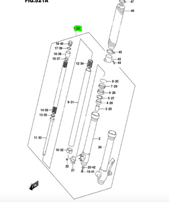 SUZUKI Dr650Se DR650SE DR650SEM4  Damper Assy Front Fork Left 51104-32E01 2025 2