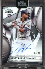 2025 Topps Chrome Black Justyn-Henry Malloy Autographs White Refractors /10