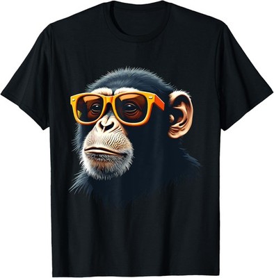 Cool Monkey with Sunglasses Funny Cartoon Animal T-Shirt