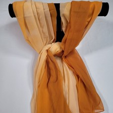 Women's Scarf Rust/Peach Ombre Rectangular Lightweight Sheer Chiffon