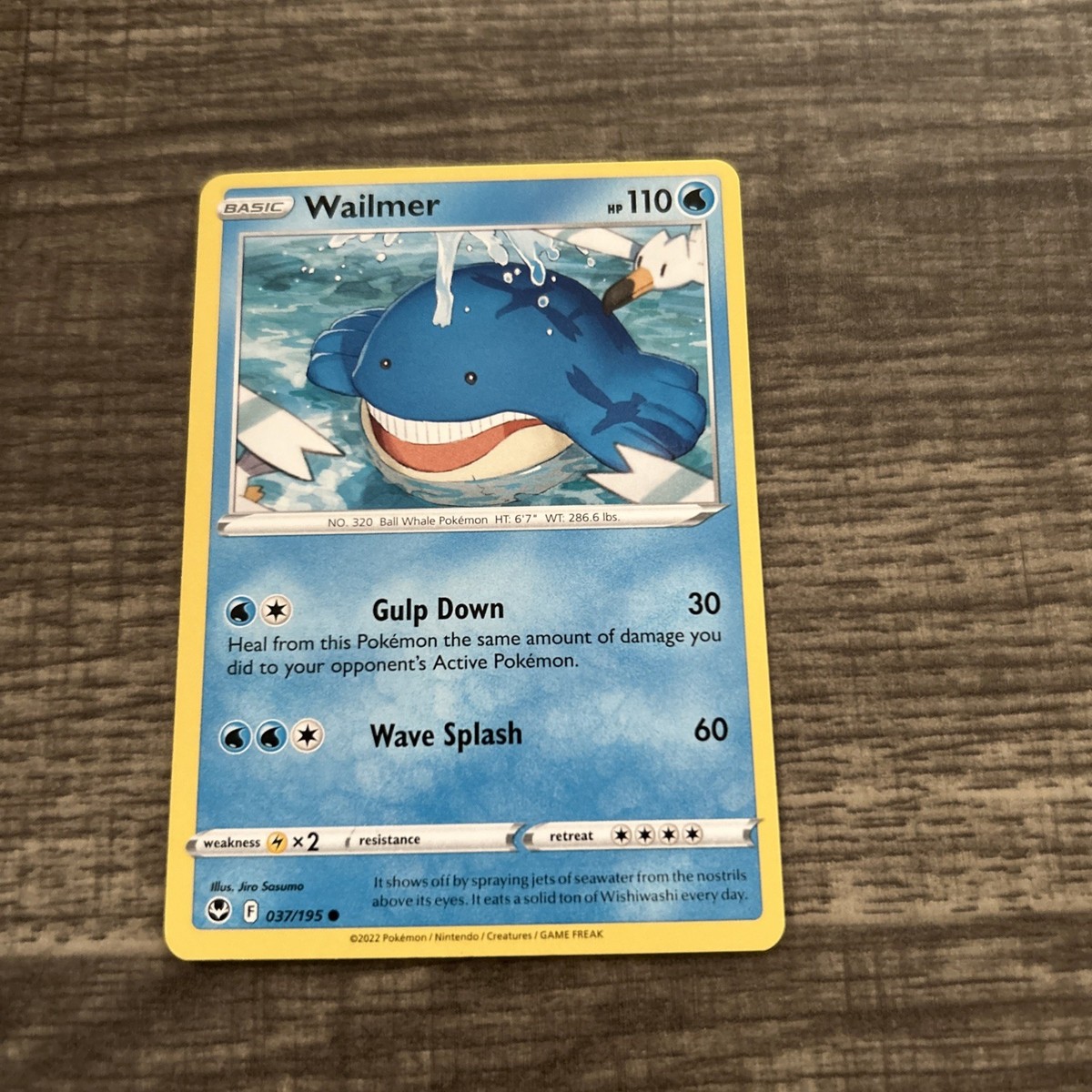 Pokemon Card Silver Tempest Evolution set Wailmer 037/195