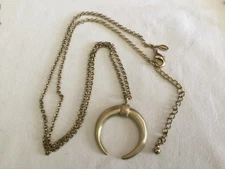 Chico's Crescent Moon Pendant Goldtone Necklace