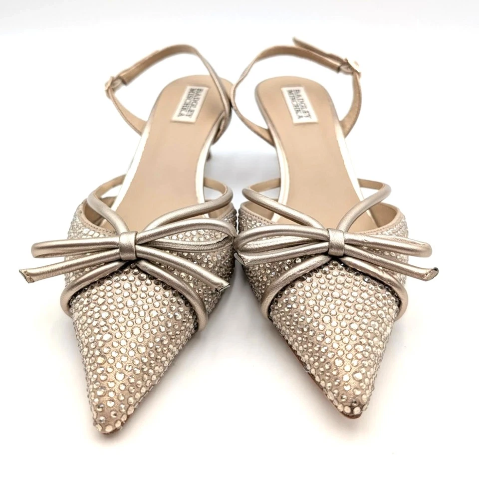 Badgley Mischka Angelina Slingback Punta Punta Gatito Tacón Bomba Talla US8.5 EU39 Foto 2 de 4