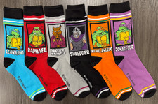 Brand New - One Size Fits Most -Teenage Mutant Ninja Turtles- 6 Pair Crew Socks