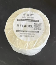 MFLabel Direct Thermal Labels 4" x 6" Qty 250/2 - 1" Core Rolls - A0023