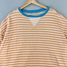 Free People Classic Striped Oversized Crewneck Sweatshirt Womens S Latte Combo