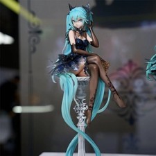Hatsune Miku Black Dress PVC Anime Figure Cute Girl Collectible Model Toy Gift
