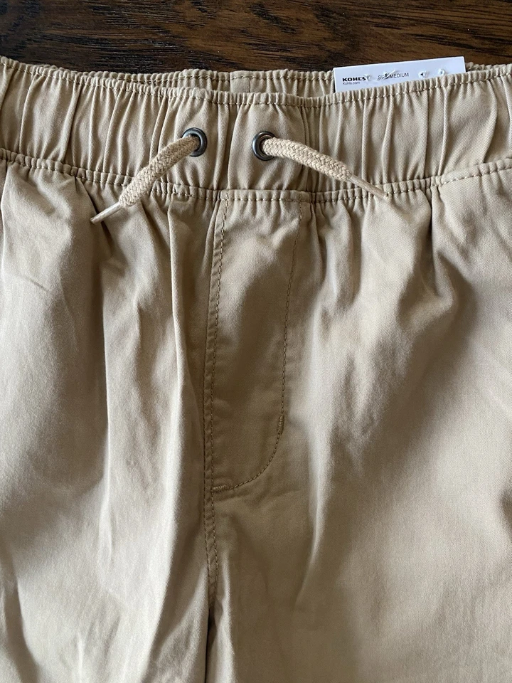 Sonoma 男孩中号米色弹性腰卡其色休闲裤 — 第 2/4 张图片