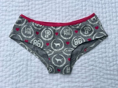Vintage Victoria's Secret Pink Pup Dog 86 Graphic Cotton Cheeky Bikini Panty M