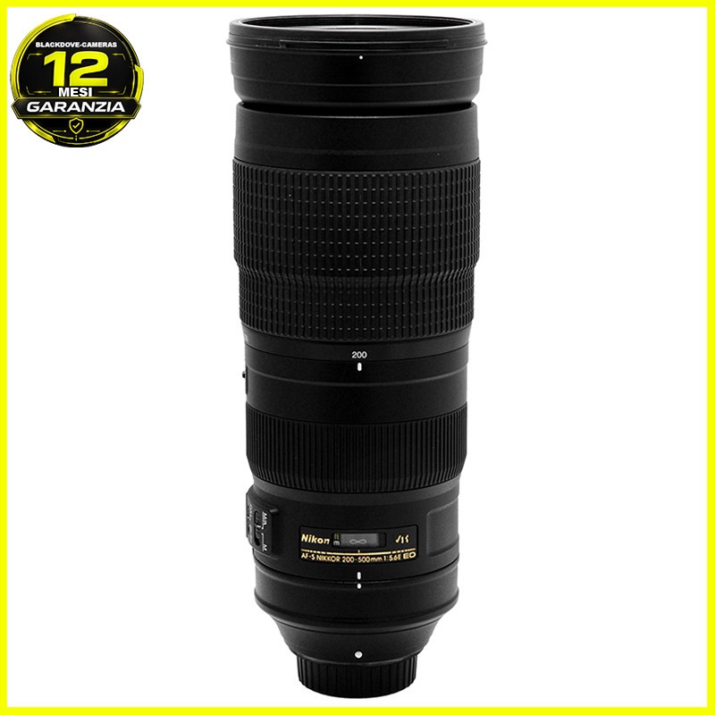 Nikon AF‑S 200‑500mm f/5.6E ED VR FX/DX super‑telezoom stabilizzato