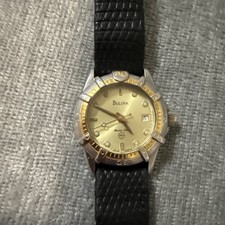 VTg Women's Bulova Marine Star T6 quartz watch Marine Star Ailver Tone Leather