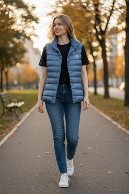 MONCLER LONGUE SAISON ネイビー ダウンベスト Women's moncler Longue Saison puffer vest Size 1 | eBay