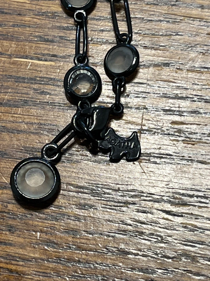 Collar y pulsera rara de diamantes de imitación con gota de cristal firmada por Agatha Paris Foto 4 de 4