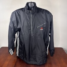 Vintage Adidas Mens XL Tall Windbreaker Embroidered Pullover 1/4 Zip Excellent