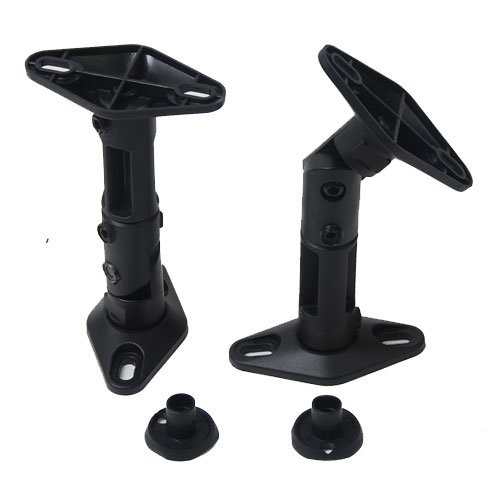 2 Satellite Speaker Wall Ceiling Mounts Brackets 1EH (Black,