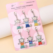 Christmas gift 6-piece set with card colorful handmade enamel children's pendant