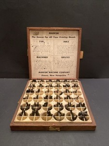 Markem Machine Company Letter Type Set- Like Kingsley w/ Wooden Box See Pics