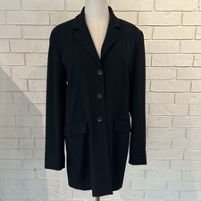 Vintage 90s Y2K Garfield Marks Long Line Black Blazer Women s 8