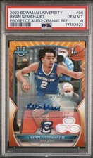 Ryan Nembhard 2022 Bowman Chrome Orange Auto /25 PSA 10 POP 1 Dallas Mavericks