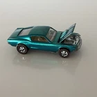 Vintage Hot Wheels Redline 1968 GLOWING AQUA Custom Mustang US - EYE CANDY! NM!!