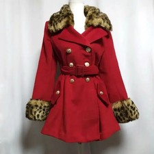 Vintage Leopard Faux Fur Coat Romantic Y2K Large Size