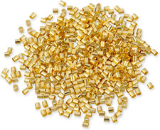 500 Pcs Crimp Beads for Jewelry Making - 18K Gold Plated Brass 2X2 Mm Crimping B