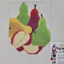 Handpainted Needlepoint Canvas Fruit Stitch Guide Pears Amy Damarj Beth Hunt