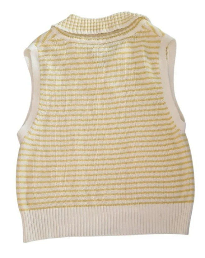 Princess goes Hollywood  Damen Pullunder Strick Gelb/ Weiß streifen Gr.36 - Bild 4 von 4